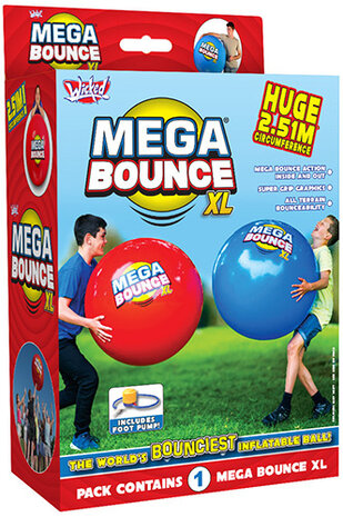 wicked Mega Bounce Ball XL | Rood of Blauw | Omtrek 2.5 meter wicked Mega Bounce Ball XL | Rood of Blauw | Omtrek 2.5 meter