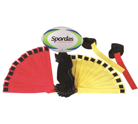 Spordas Rugbyset | Flag rugby | Set van 24 armbanden + rugbybal Spordas Rugbyset | Flag rugby | Set van 24 armbanden + rugbybal