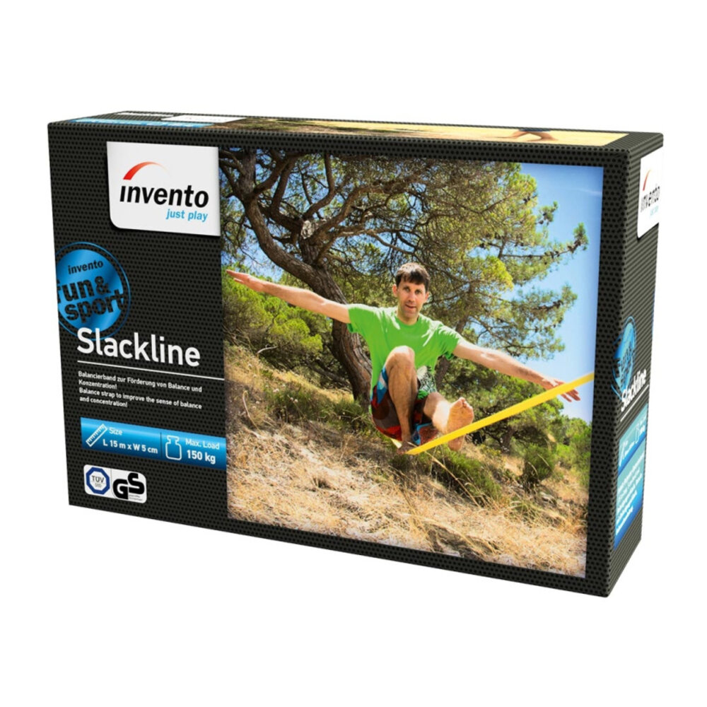Slackline Set | HQ Slackline-Kit | 15 meter | Geel Slackline Set | HQ Slackline-Kit | 15 meter | Geel