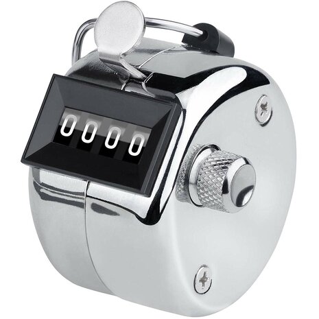 Handteller | Metalen Ronde teller | 0 - 9999 Handteller | Metalen Ronde teller | 0 - 9999