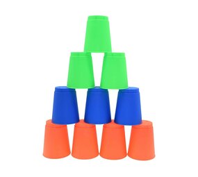 Pre-Sport Stapelbekers | Speed stacking | Groen/blauw/rood | 12 Stuks Pre-Sport Stapelbekers | Speed stacking | Groen/blauw/rood | 12 Stuks
