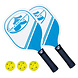 Park&Sun Sports Pickleball Paddle Set | 2 Rackets + 3 Ballen | Voor scholen en recreatief gebruik