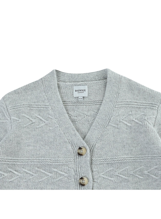 Draine Cardigan Light Grey Melange