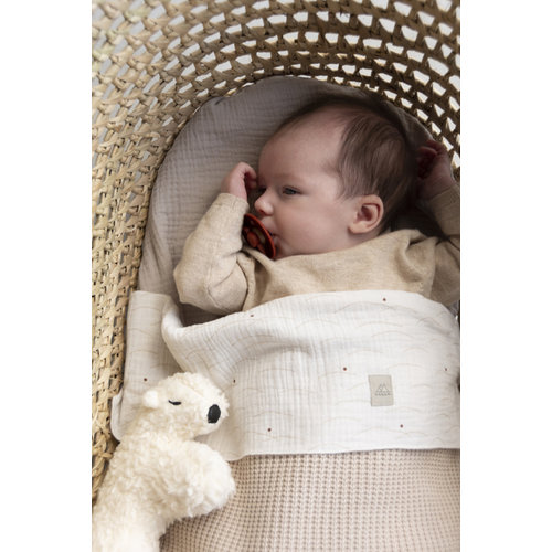 Nanami Baby blanket 2x2 rib Naturel Nanami Baby blanket 2x2 rib Naturel