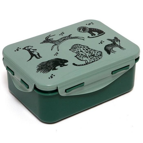 Petit Monkey Lunchbox - Animals groen Petit Monkey Lunchbox - Animals groen