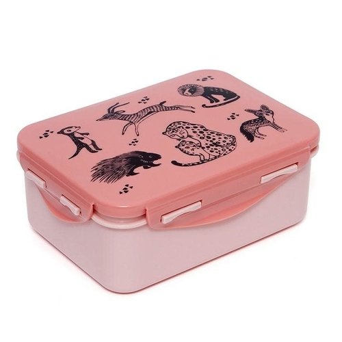 Petit Monkey Lunchbox - animals roze Petit Monkey Lunchbox - animals roze