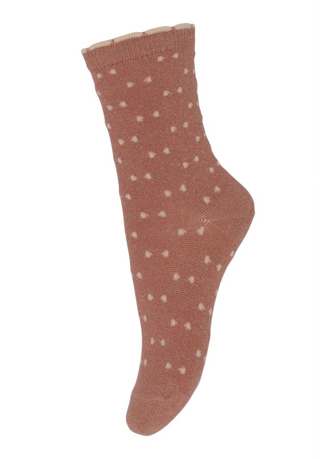 Bea Glitter Socks Copper Brown