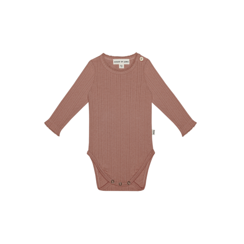 House of Jamie Bodysuit LS Mahogany Blush Pointelle House of Jamie Bodysuit LS Mahogany Blush Pointelle