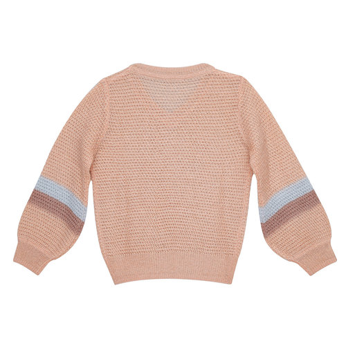 Little Hedonist V-neck knitted Jersey Sandy Sand Blue Little Hedonist V-neck knitted Jersey Sandy Sand Blue