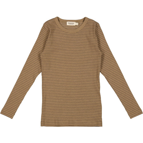 Marmar Copenhagen Tani Modal Shirt Fine Rib Coffee Stripes Marmar Copenhagen Tani Modal Shirt Fine Rib Coffee Stripes