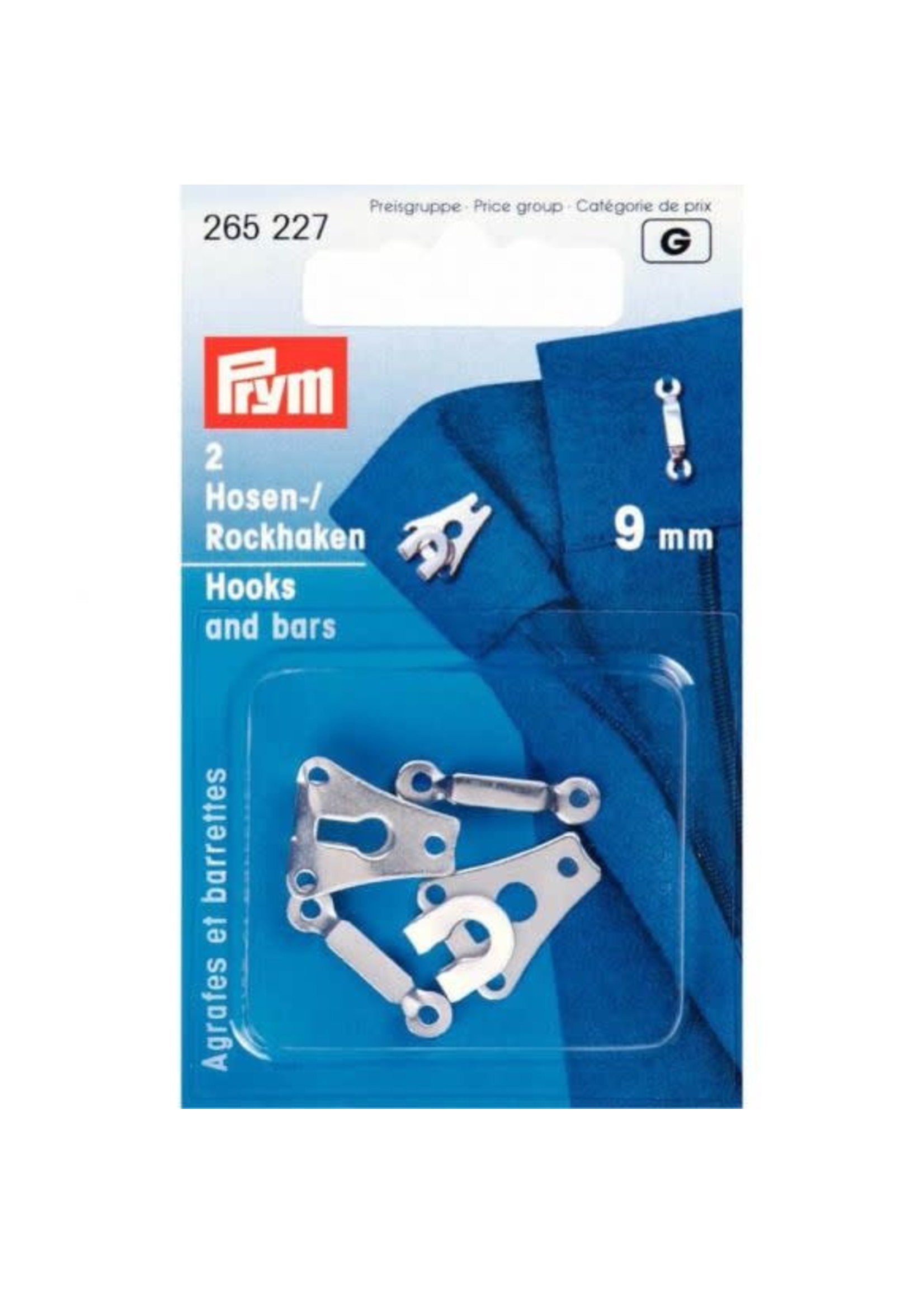 Prym Prym Broek- en Rokhaken met staven 9mm - zilver