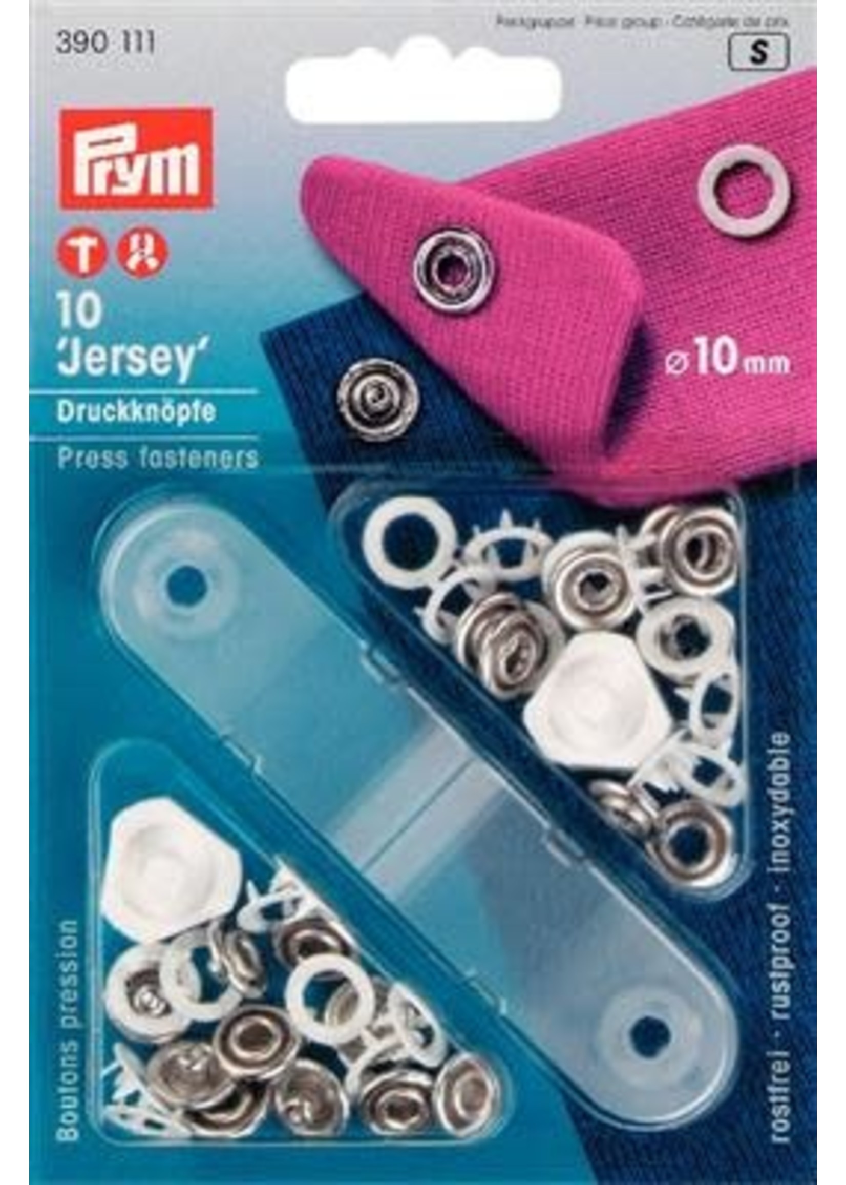 Prym Prym Naaivrijdrukknoop Jersey tandring 10mm - wit