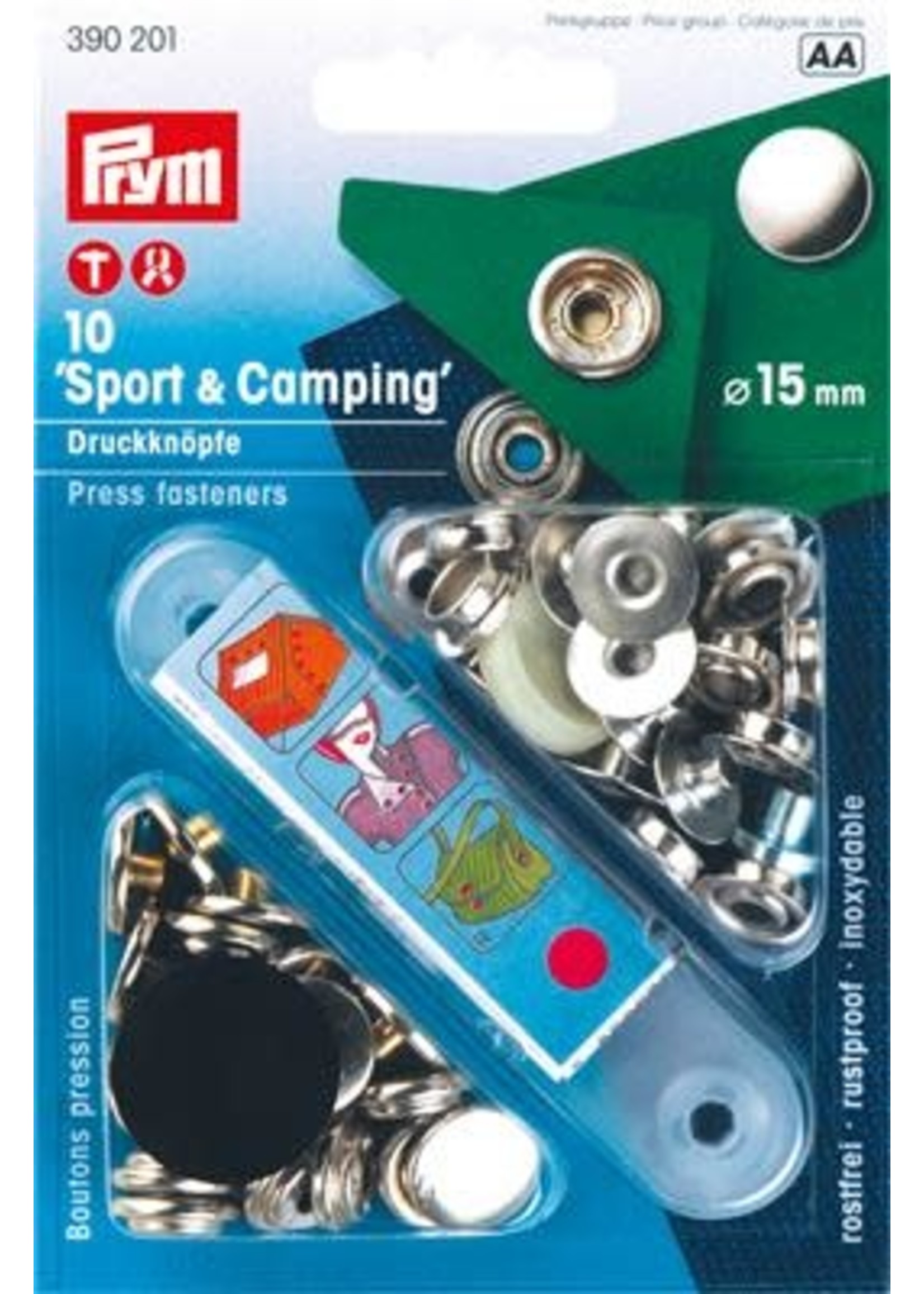 Prym Prym Naaivrijdrukknoop Sport Camping 15mm - zilver