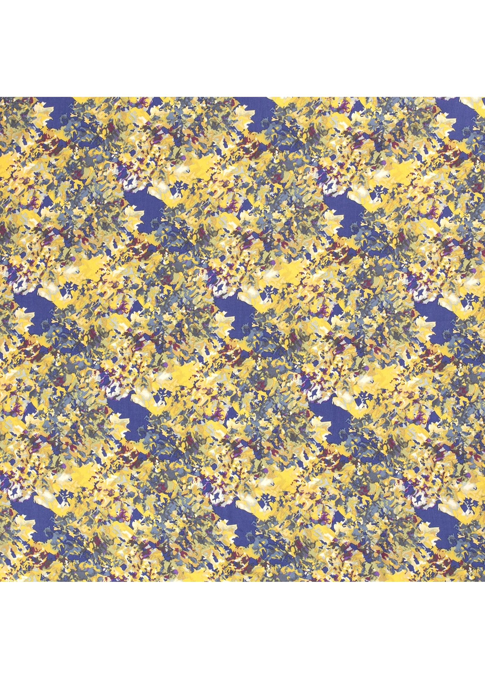 Viscose Poplin printed Abstract Cobalt