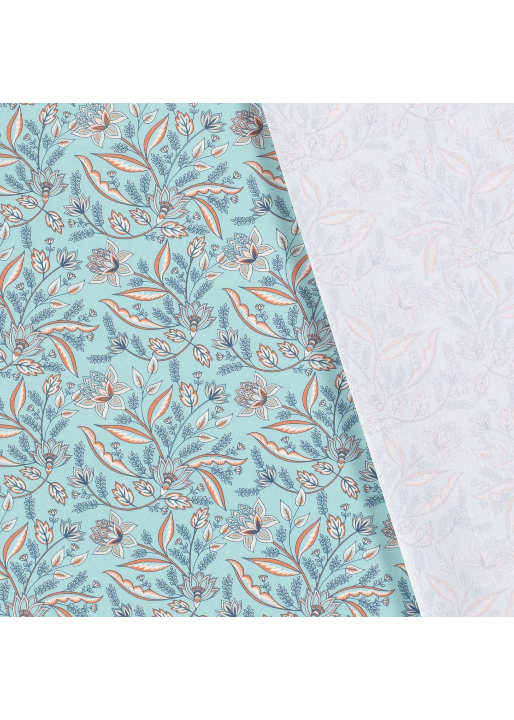 Katoen Poplin Millefleurs Mint