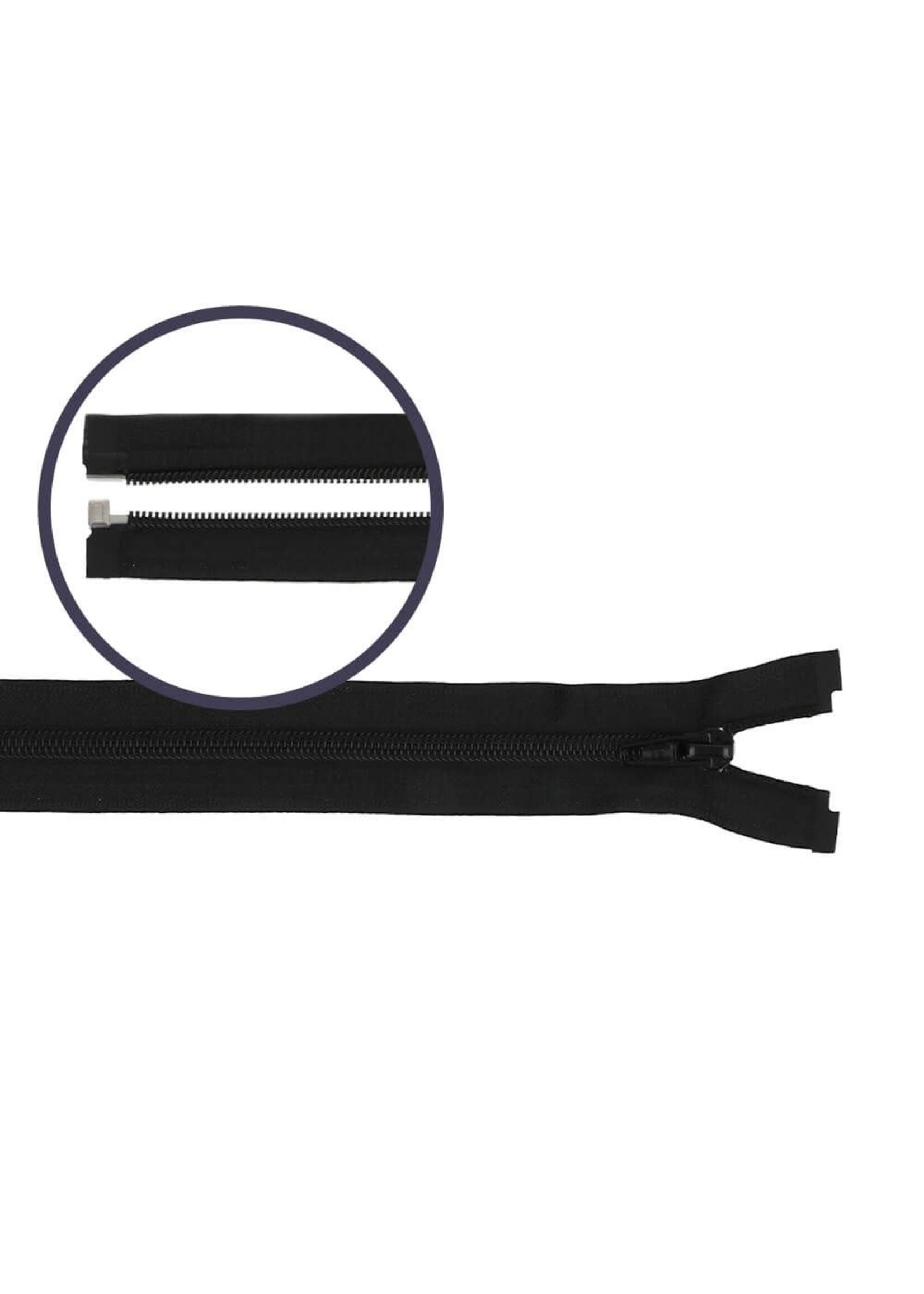 Spiraal rits deelbaar nylon 65cm - 580 zwart