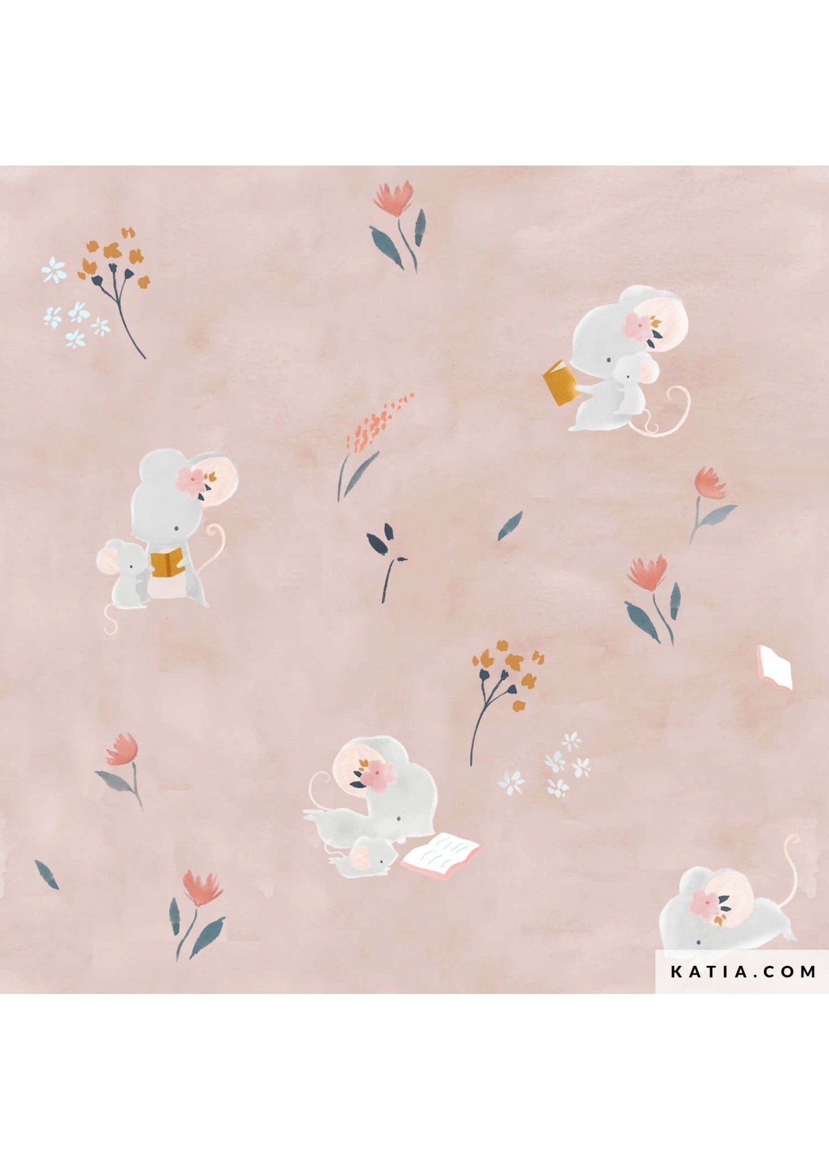 Katia Fabrics Popeline - Little Rat and Friends