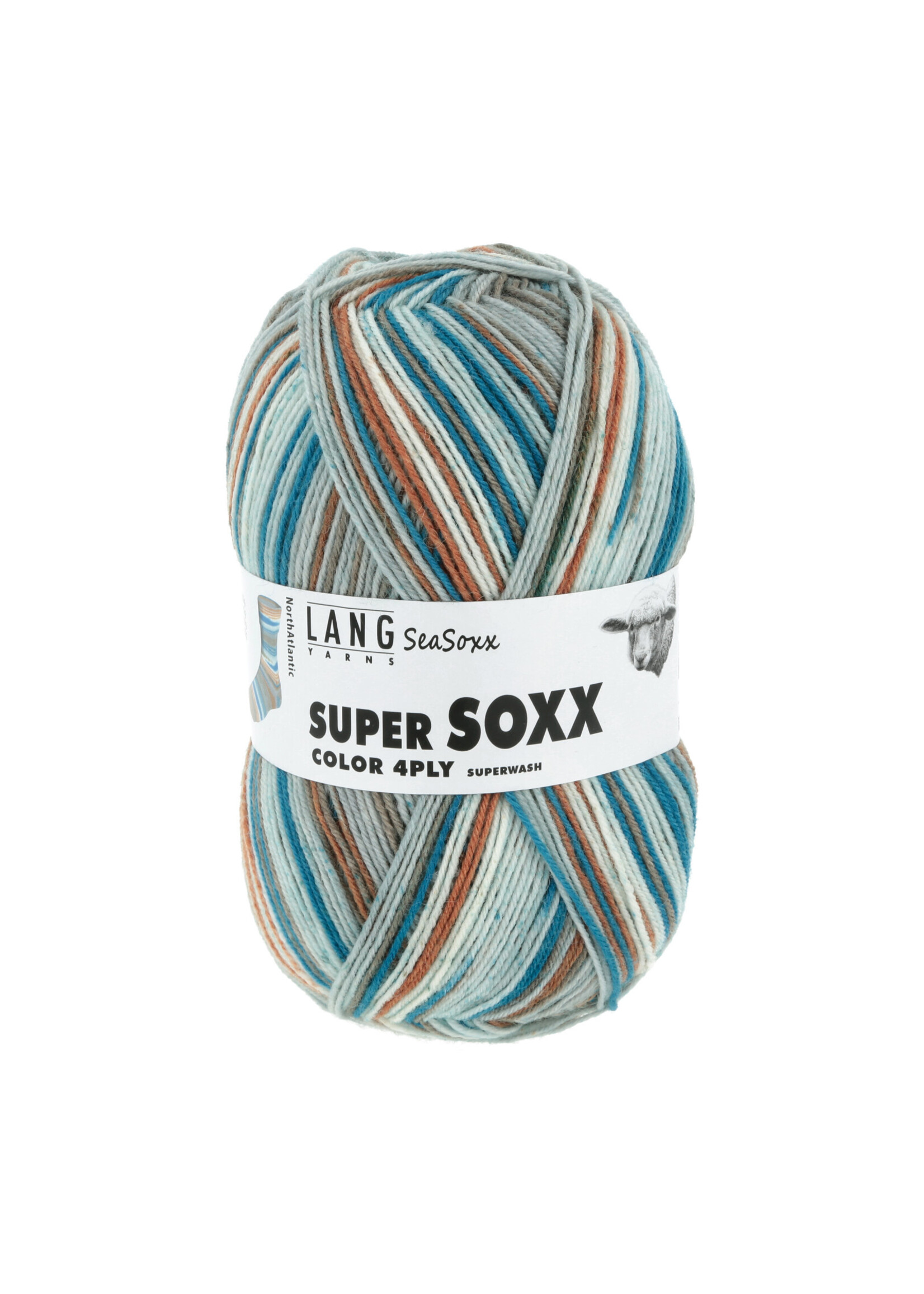 LangYarns Super Soxx Color 4-ply - 0414 SeaSoxx North Atlantic