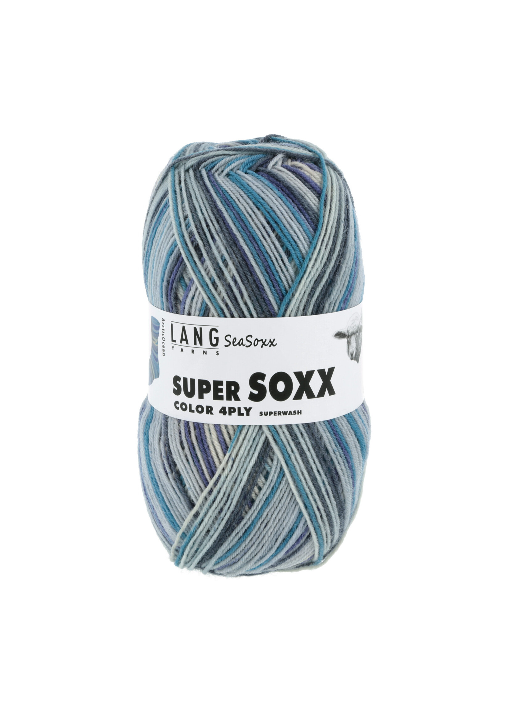 LangYarns Super Soxx Color 4-ply - 0415 SeaSoxx Arctic Ocean