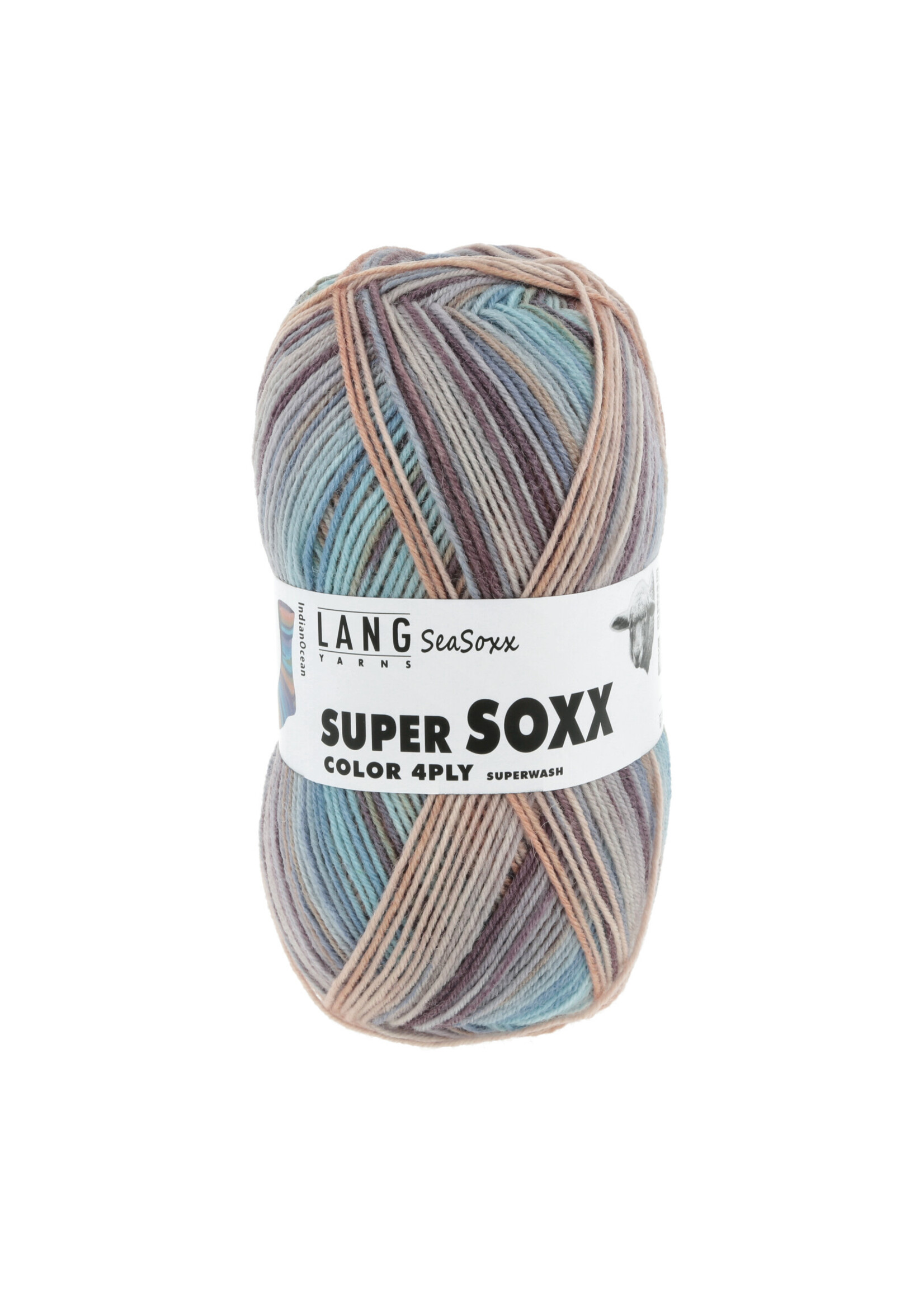 LangYarns Super Soxx Color 4-ply - 0418 SeaSoxx Indian Ocean