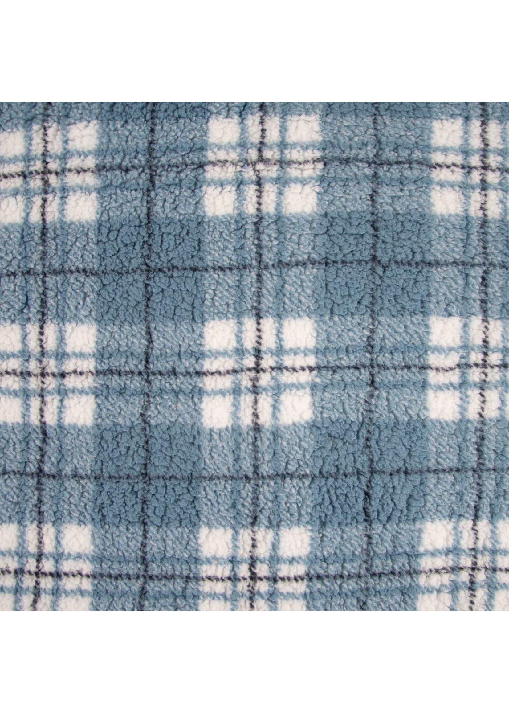 Katia Fabrics Sherpa Plaid Fleece Stof - Blauw print