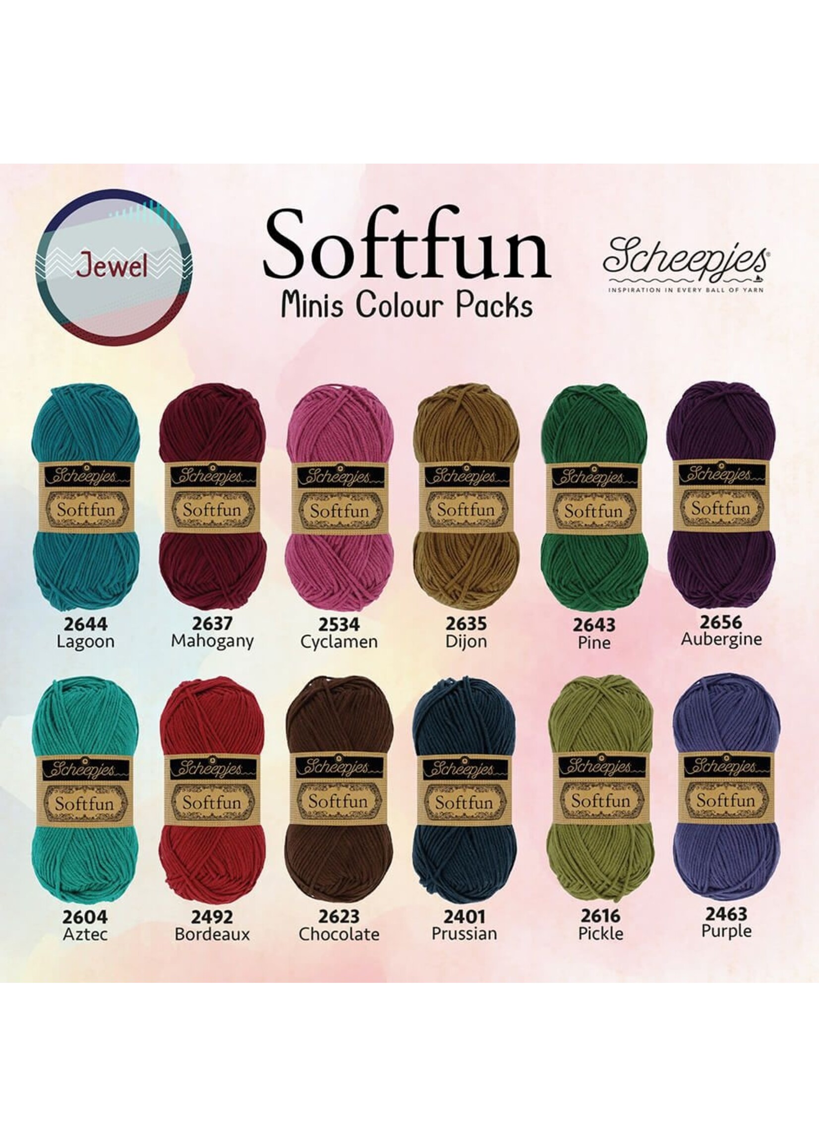 Scheepjes Softfun colour pack 12x20g - Jewel