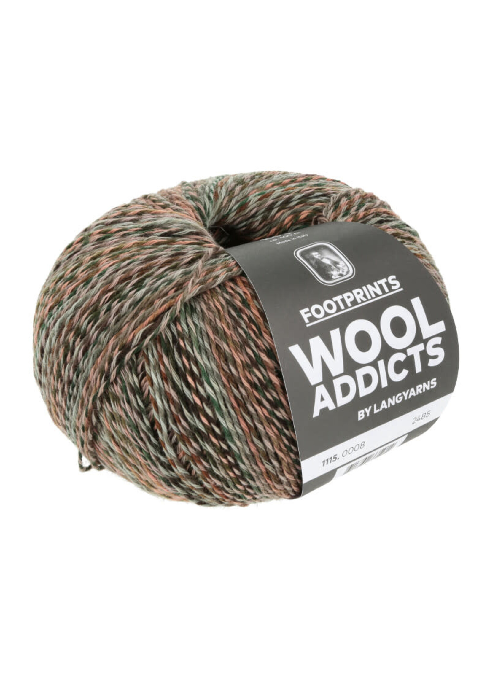 WoolAddicts Footprints - 0008 Oranje/groen/bruin