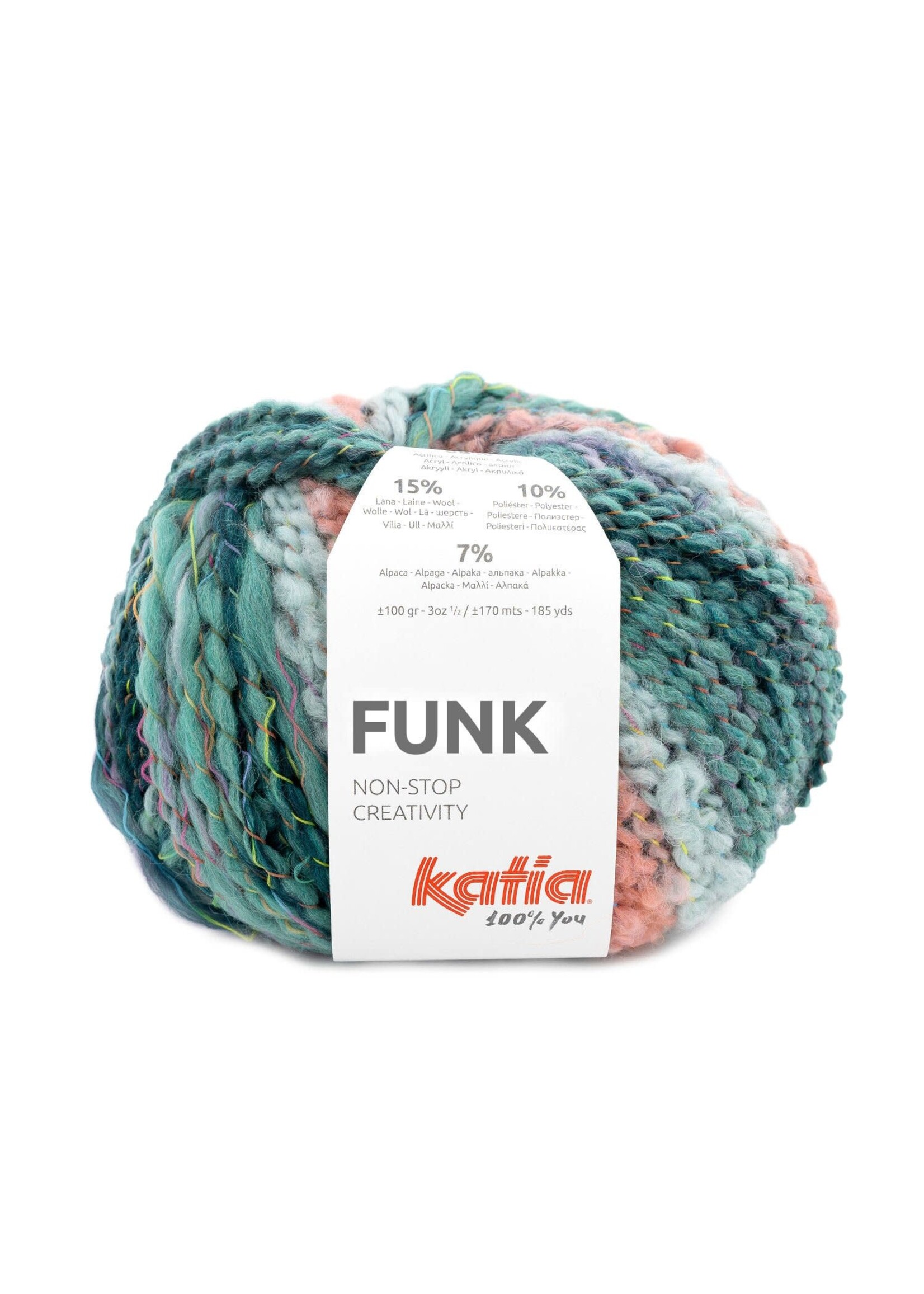 Katia Funk - 0076 Water blauw-Kauwgom roze-Mauvé