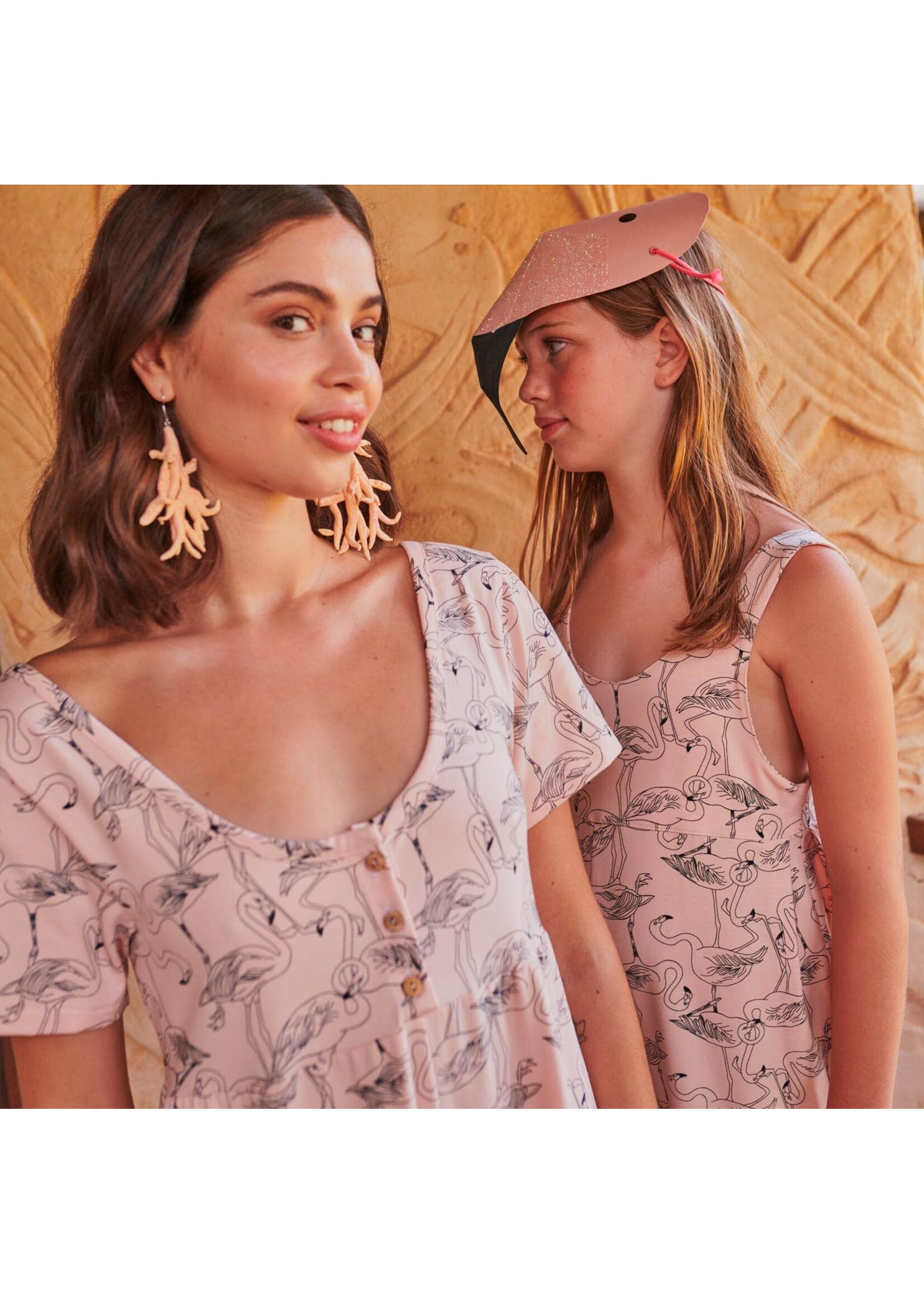 Katia Fabrics Jersey - Coral Flamingo's