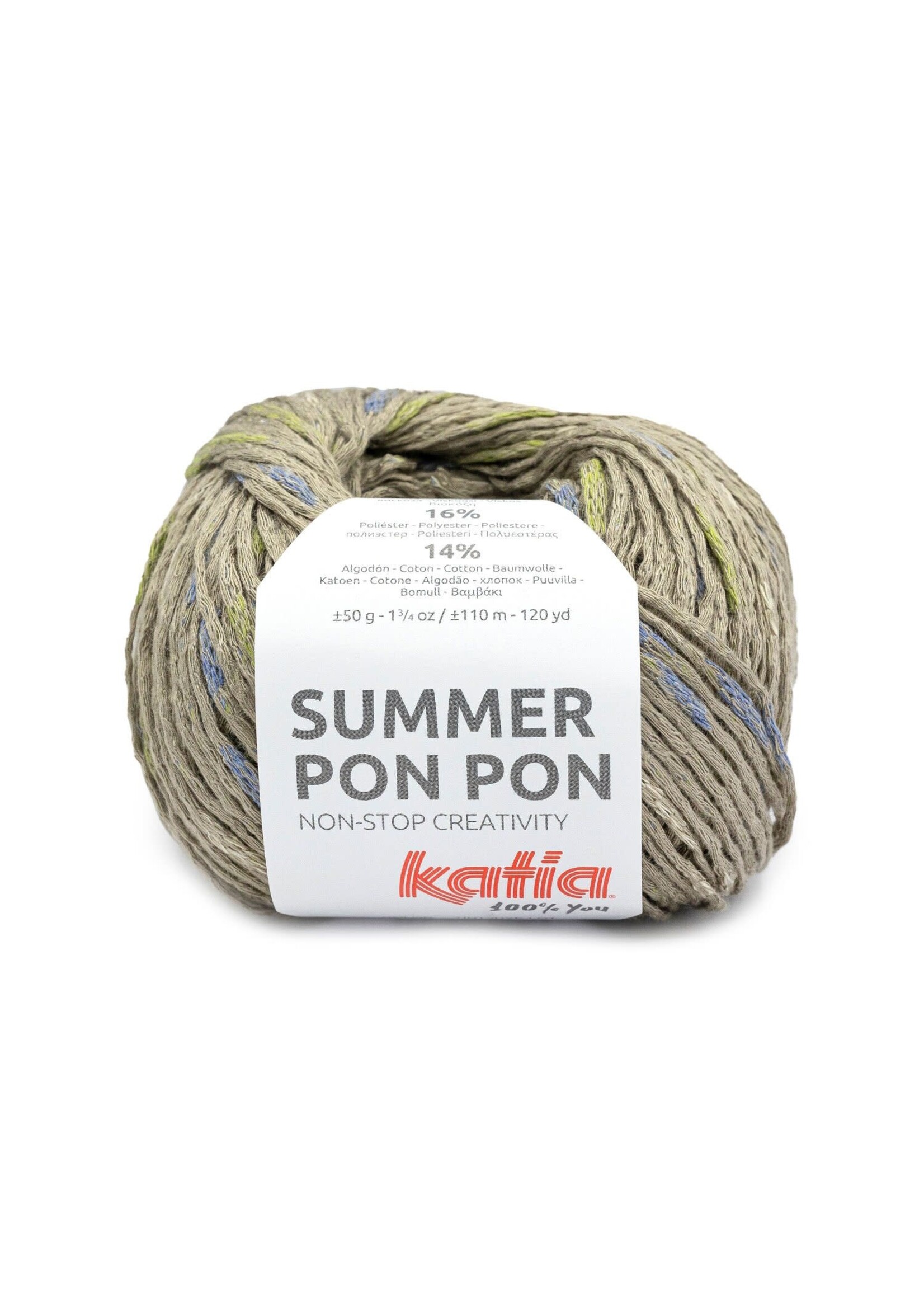 Katia Summer Pon Pon - 52 Bleek bruin - kaki - jeans