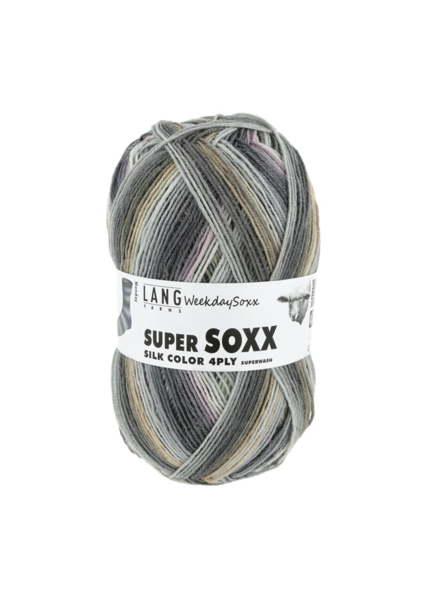 LangYarns Super Soxx Silk Color 4ply - 0463 Bruin - Monday