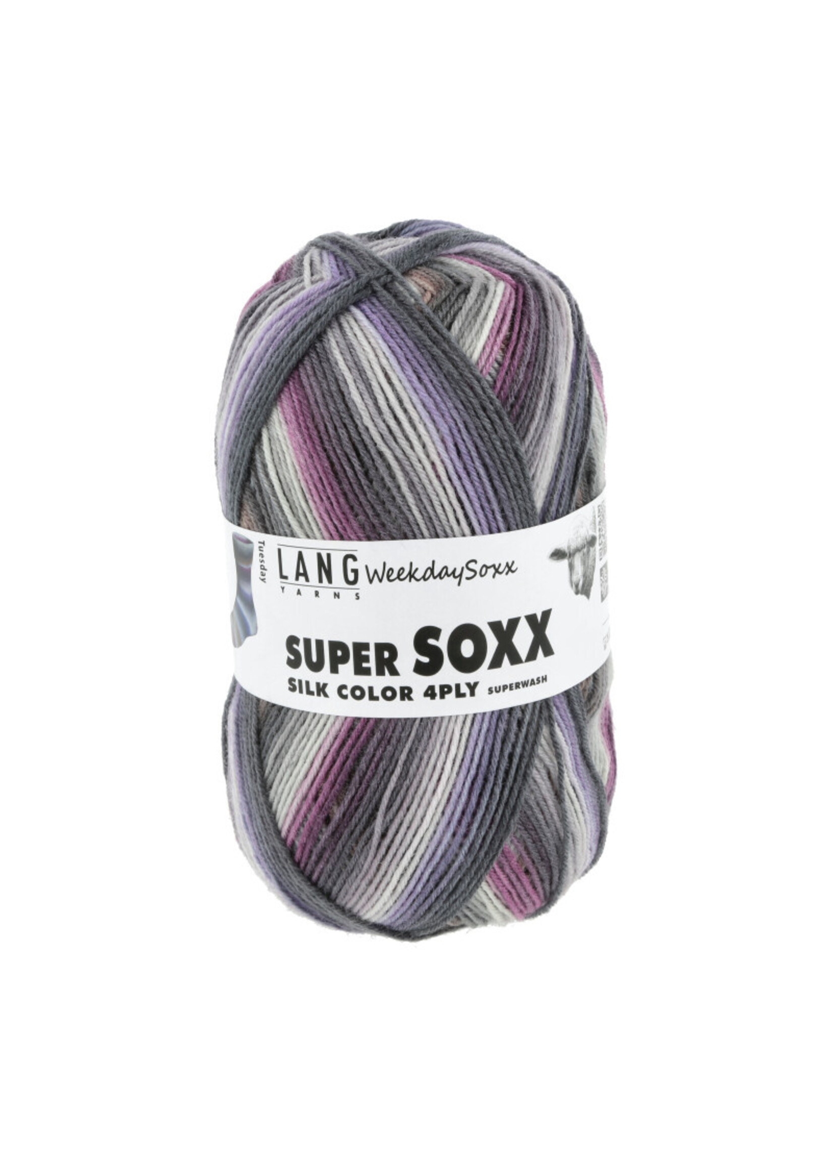 LangYarns Super Soxx Silk Color 4ply - 0464 Lilac Tuesday