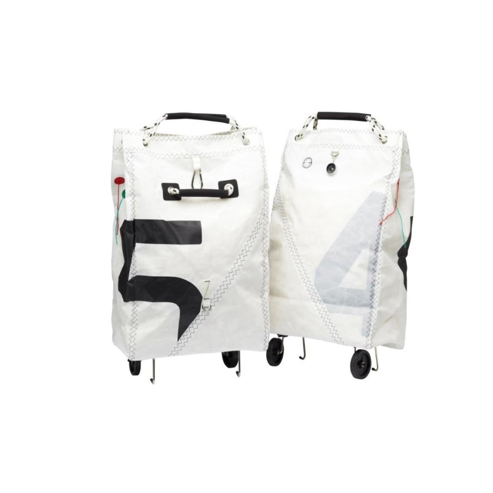 Trend Marine Sailcloth shopping bag foldable on wheels Sea King black