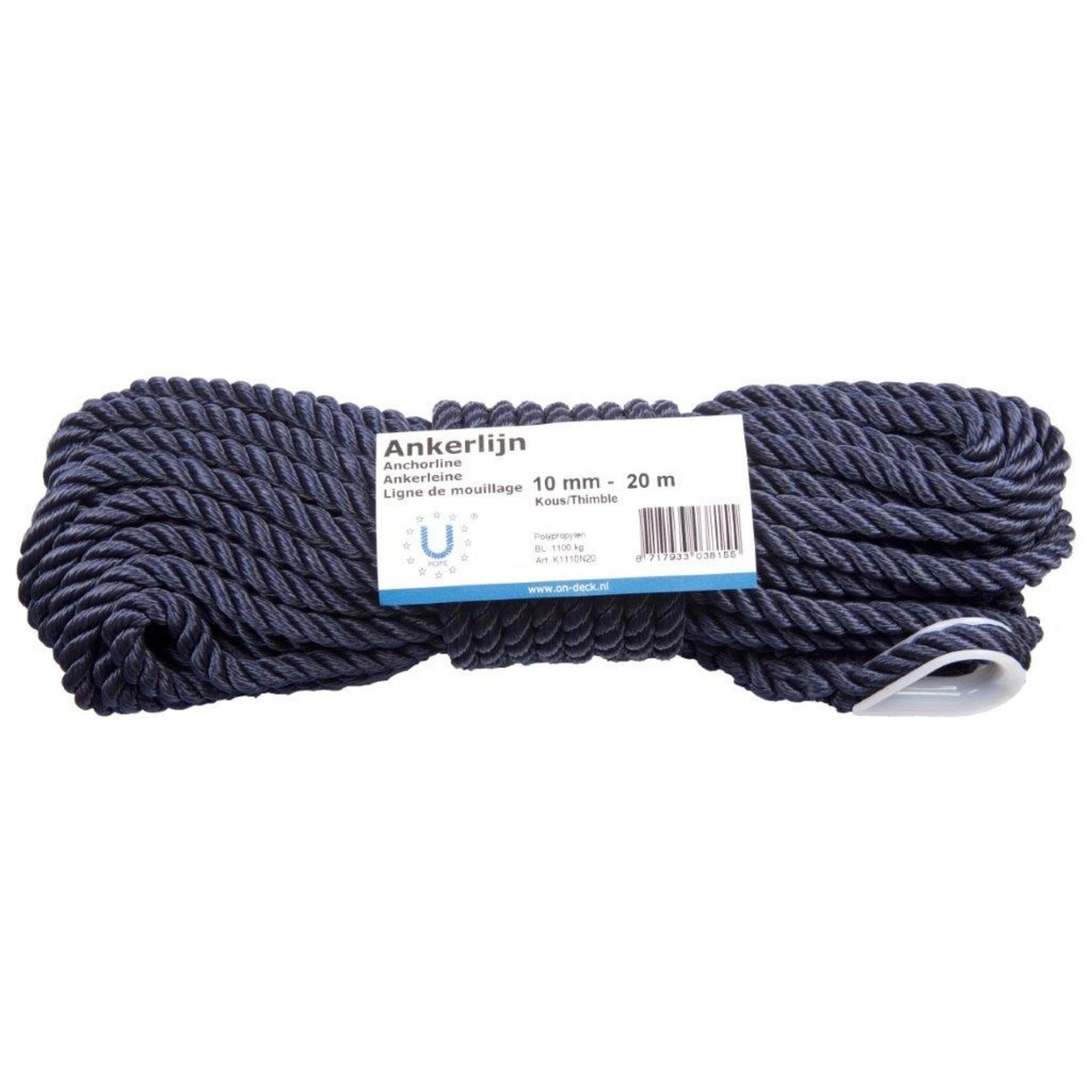 U-Rope Anchorline 10mm x 20m. black