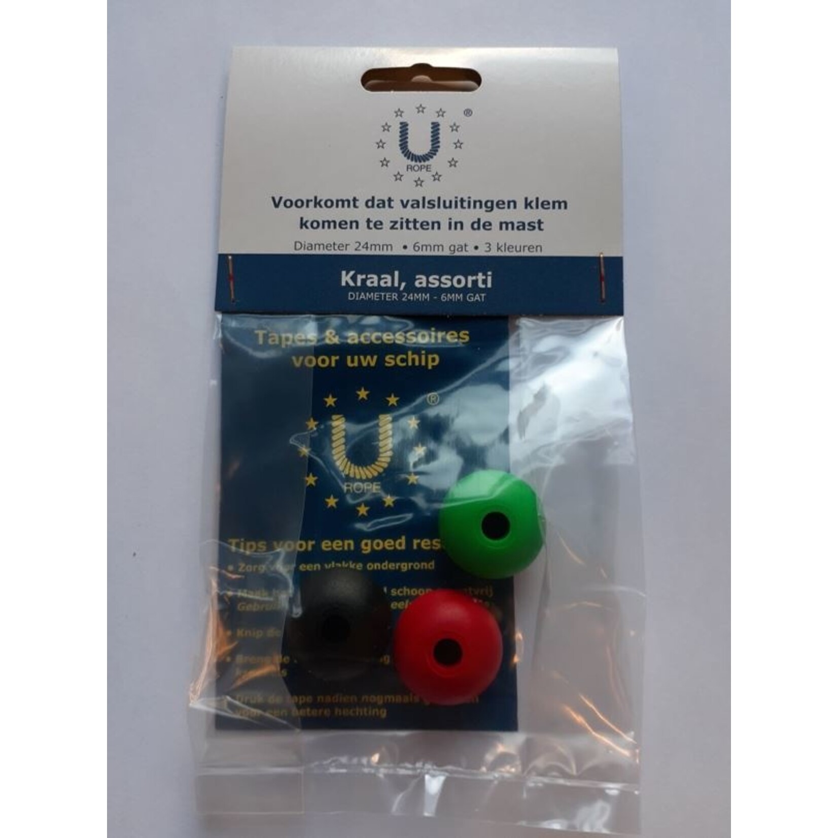 U-Rope Ball stopper 24mm. mix of 3 colors (3)