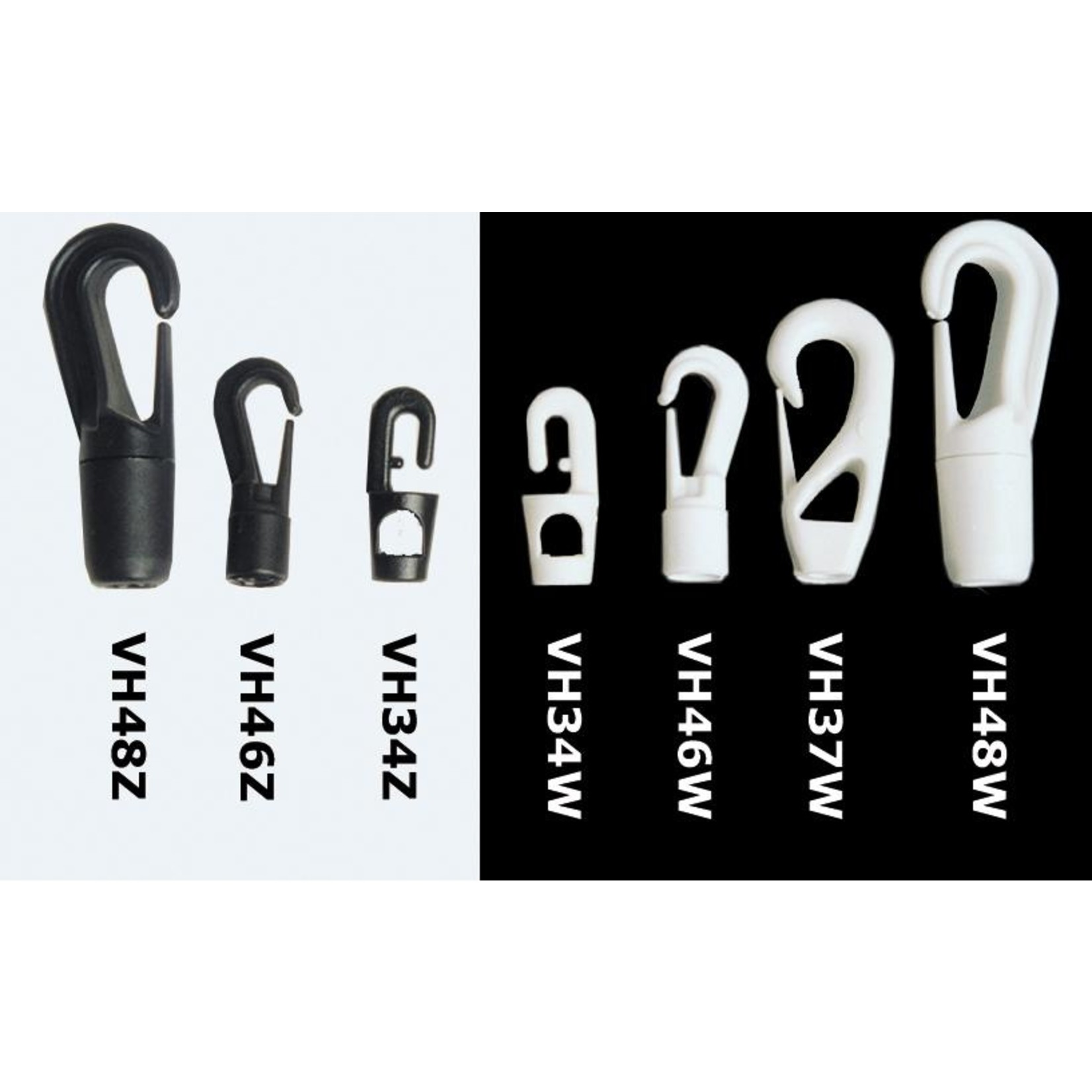 U-Rope Shockcord hook w/stopper 5-6mm.black