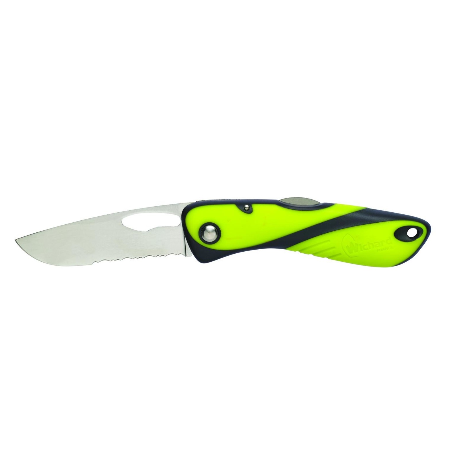 Wichard Offshore knife - Single serrated blade - Fluo