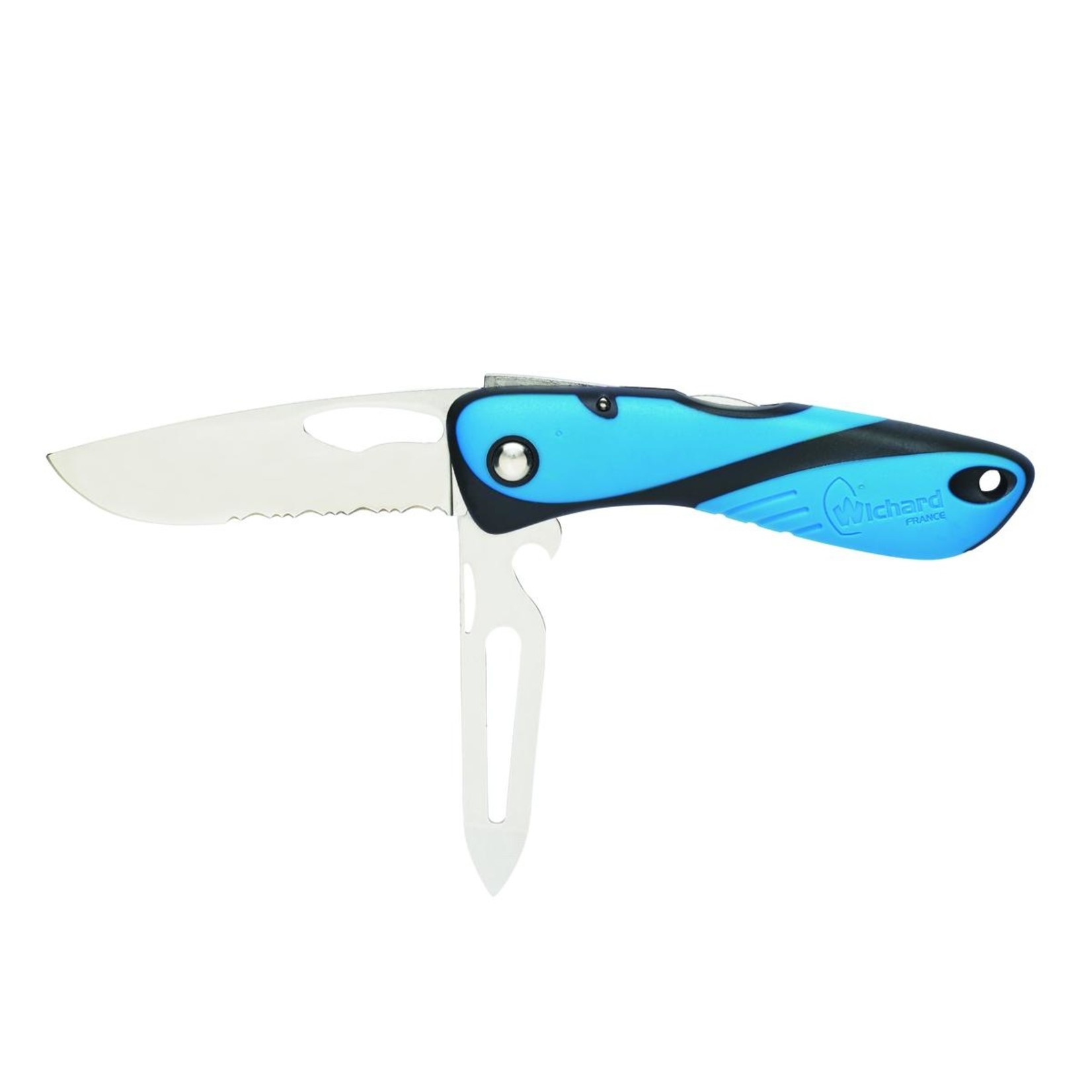 Wichard Offshore knife - Serrated blade - Shackler / Spike - Blue