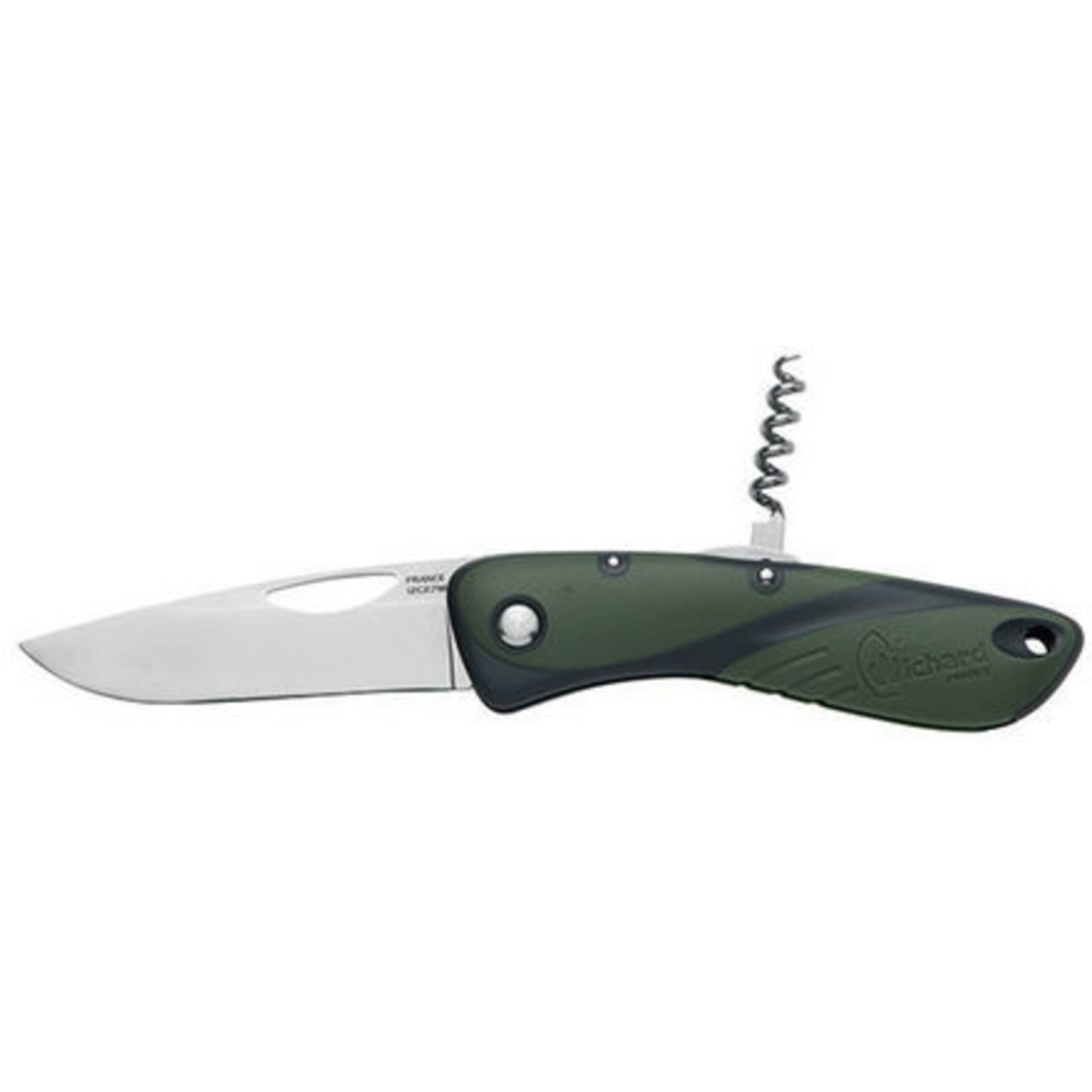 Wichard Hunting Fishing Aquaterra knife - Plain blade & corkscrew - Green