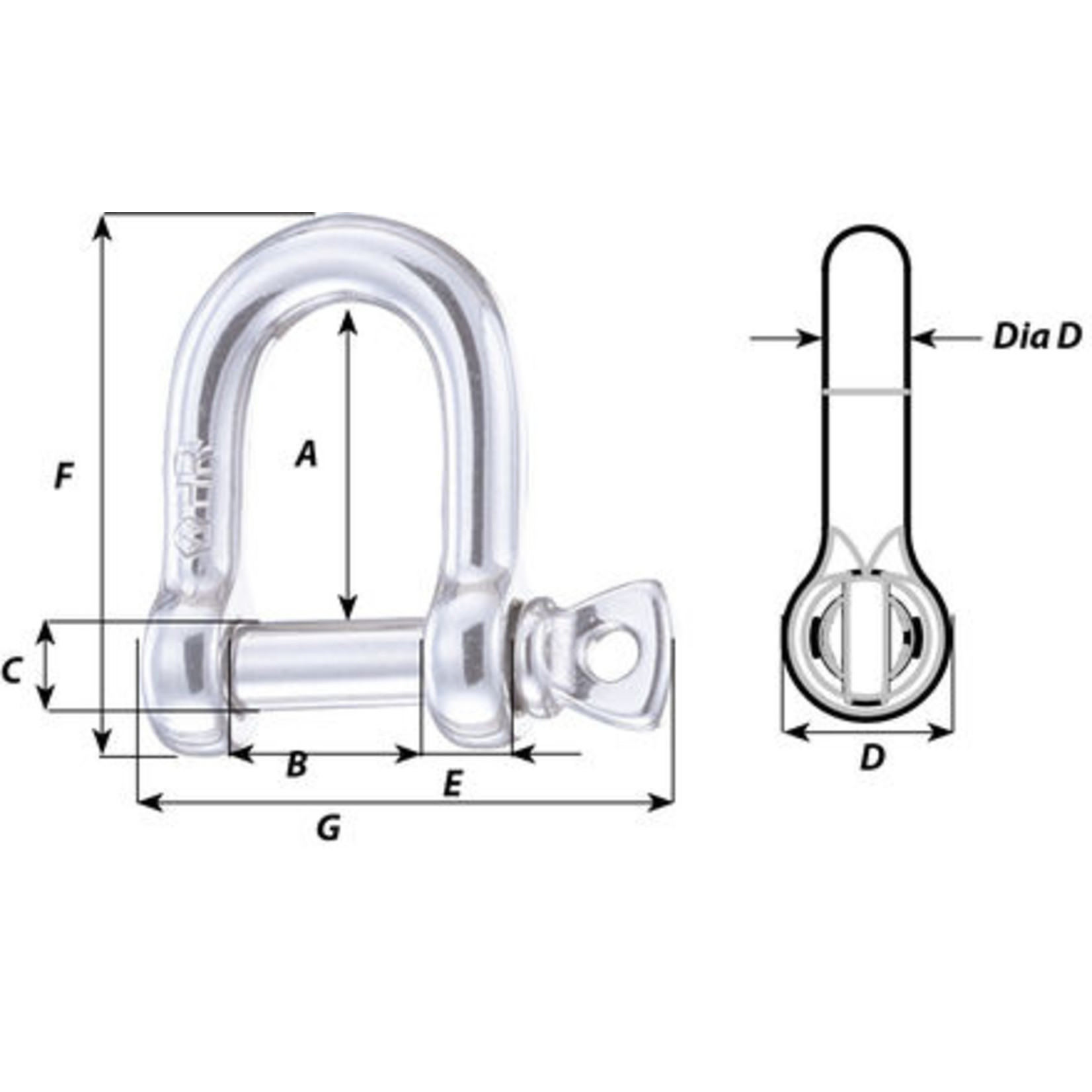 Wichard HR D shackle - Dia 10 mm