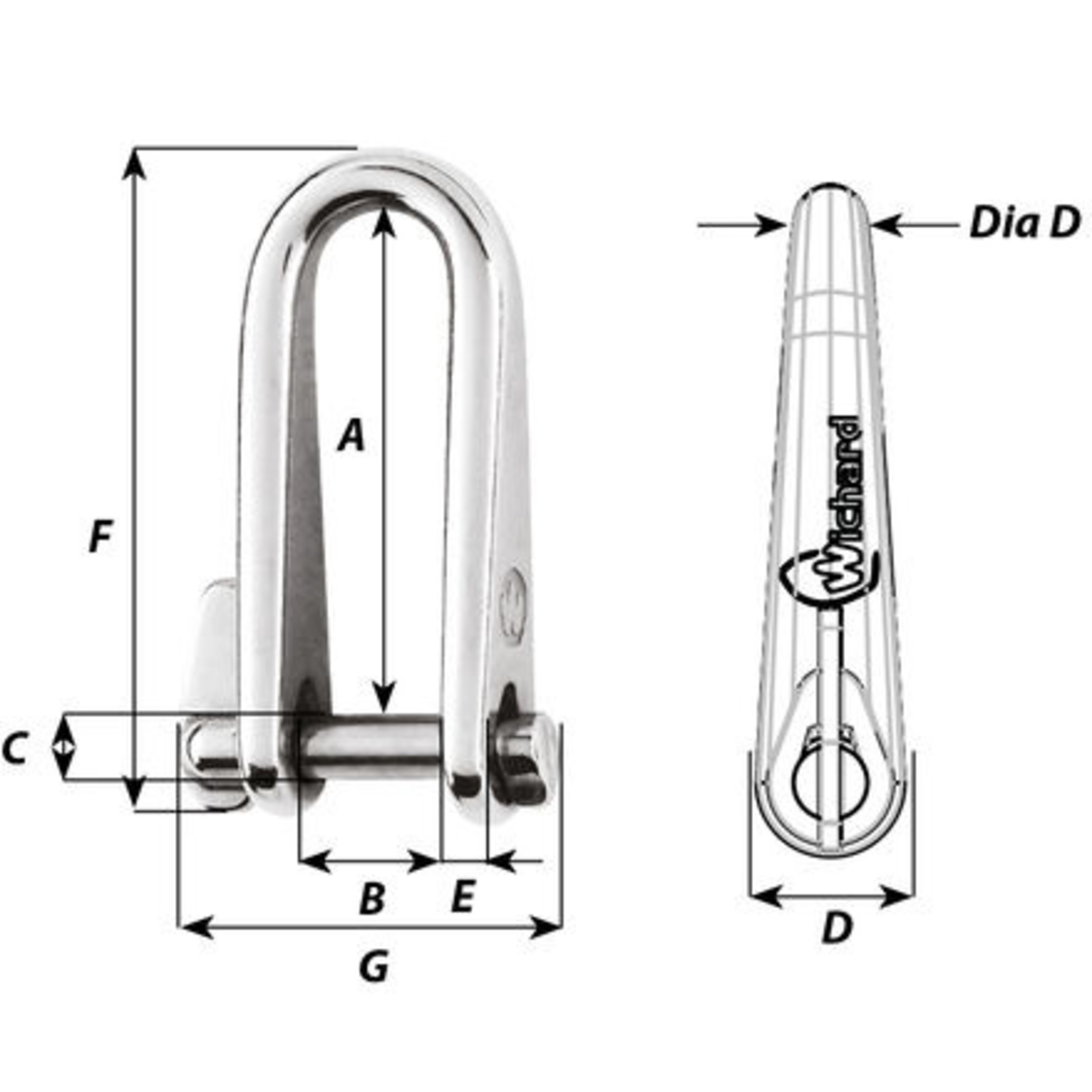 Wichard Key pin shackle - Dia 8 mm