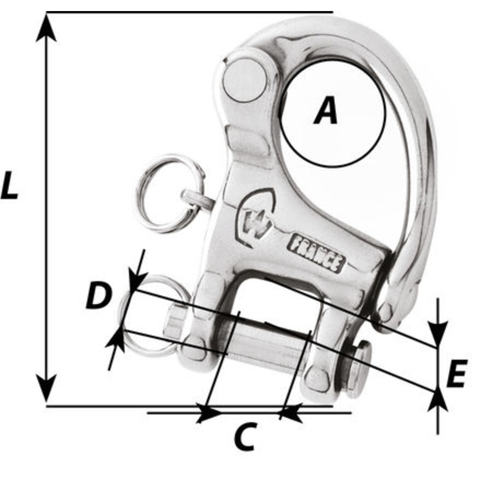 Wichard HR snap shackle with clevis pin - Length: 70 mm