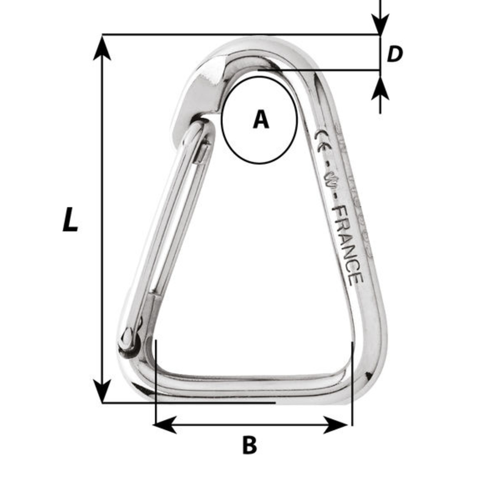 Wichard Delta hook - For webbing - Length: 100 mm