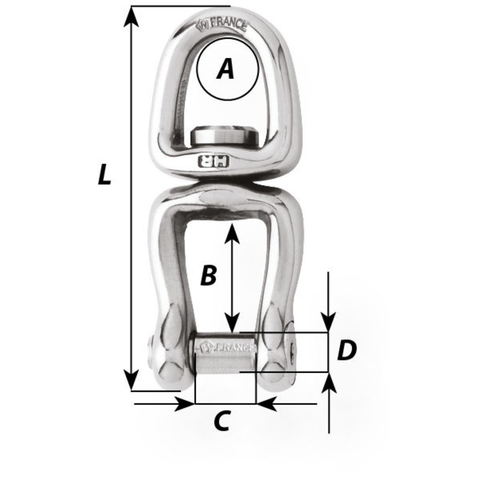 Wichard Swivel - Pin with allen head - Length: 70 mm