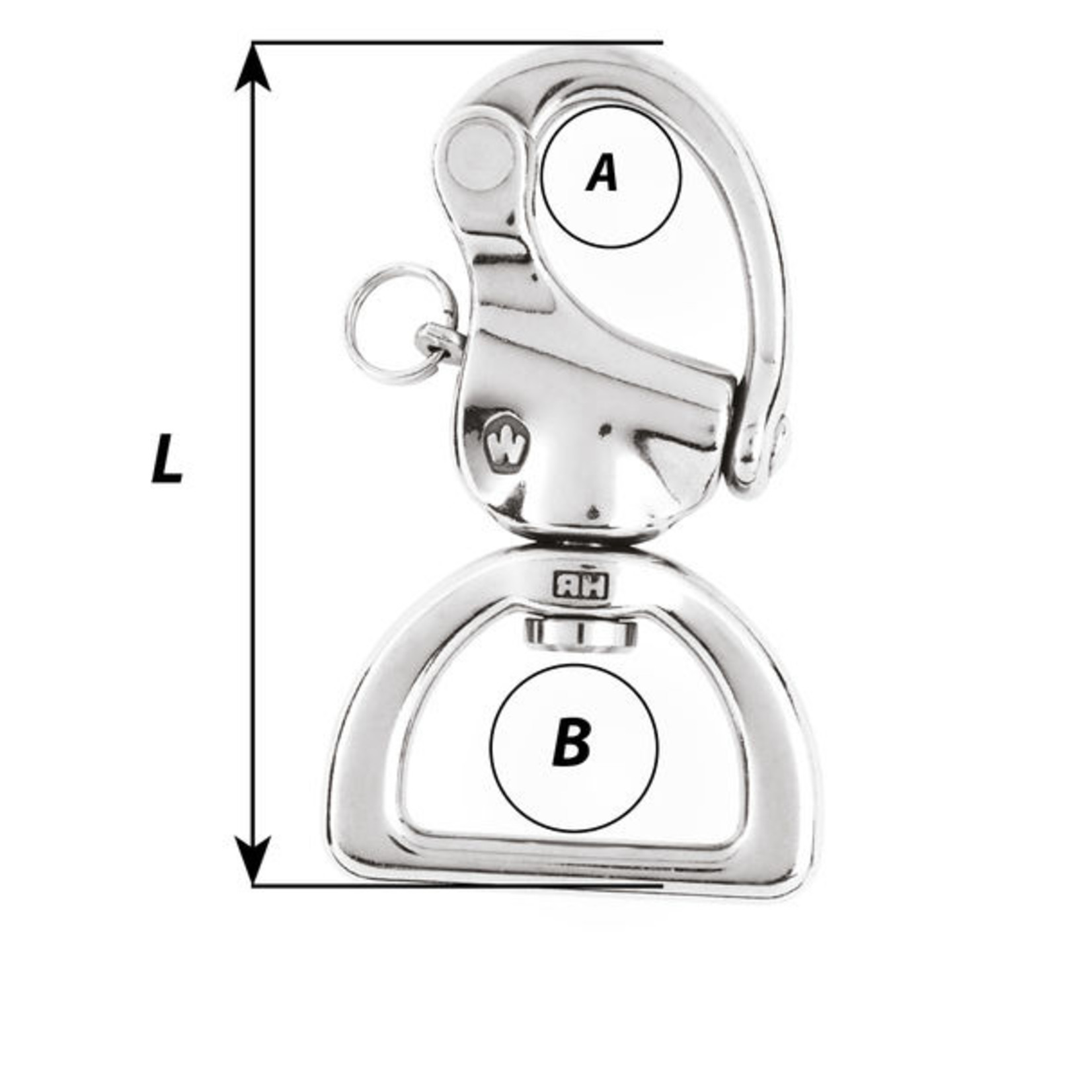 Wichard HR snap shackle - for webbing - Length: 80 mm