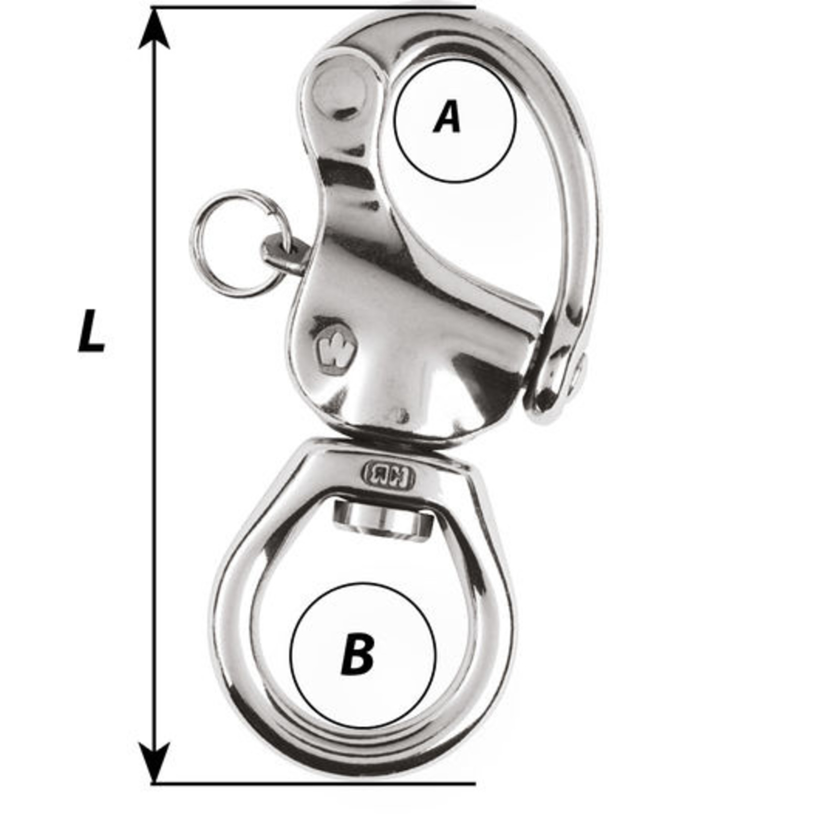 Wichard HR snap shackle - Large bail - Length: 105 mm