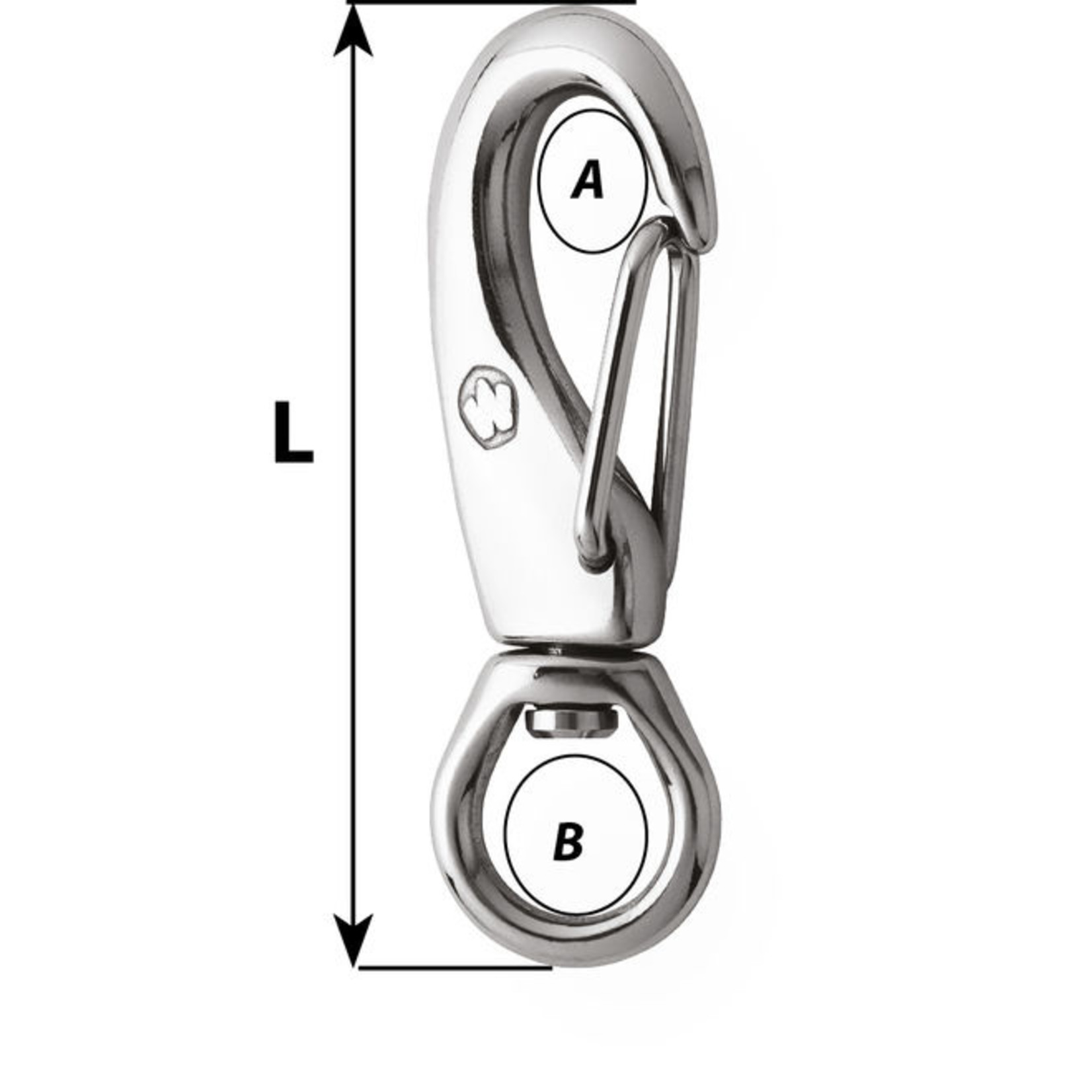 Wichard HR safety snap hook - With swivel - Length: 70 mm