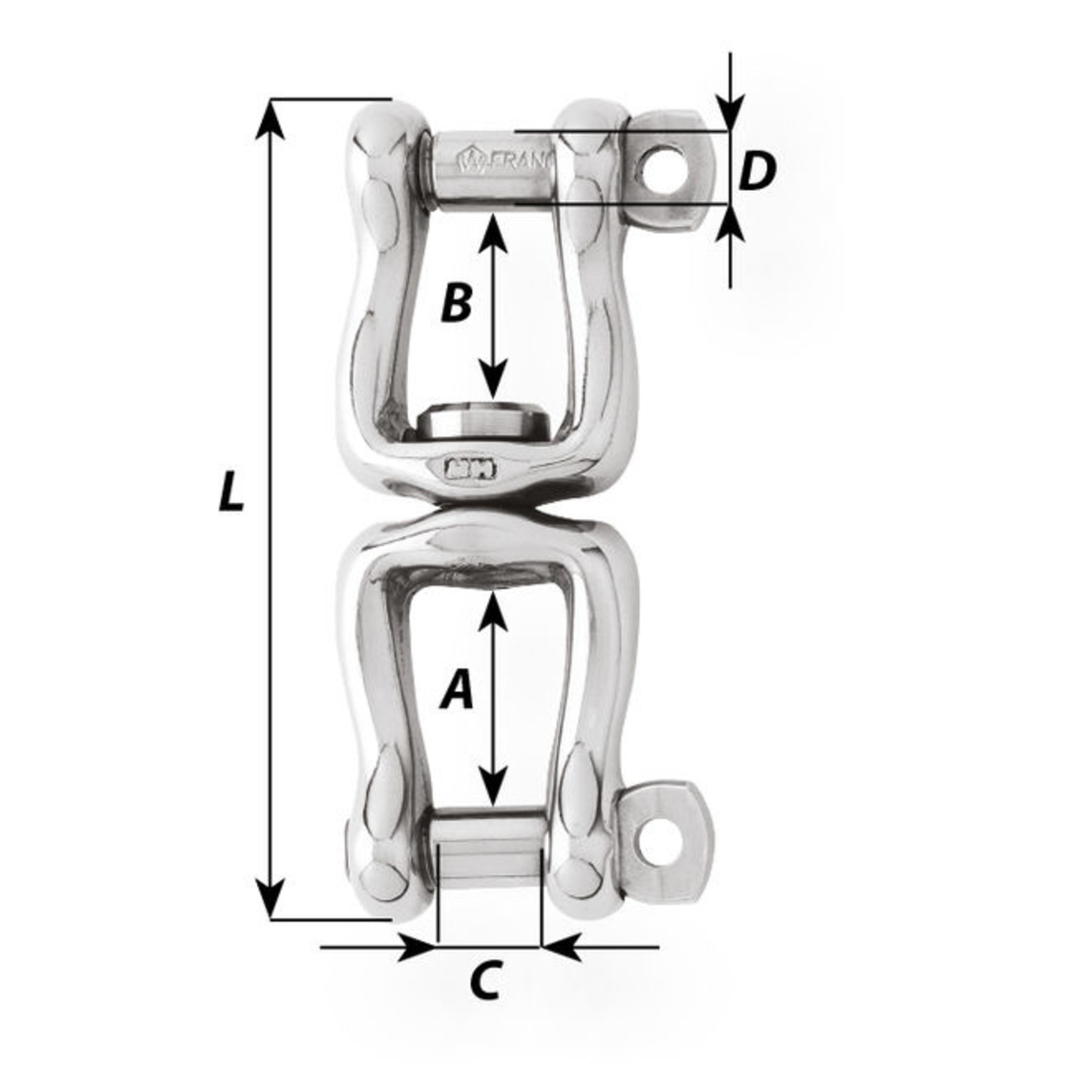 Wichard Swivel with self-locking pin - Length: 80 mm