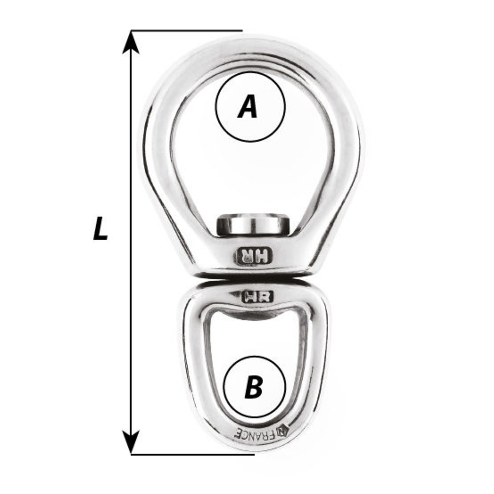 Wichard Swivel - With large bail - Lenght: 125 mm