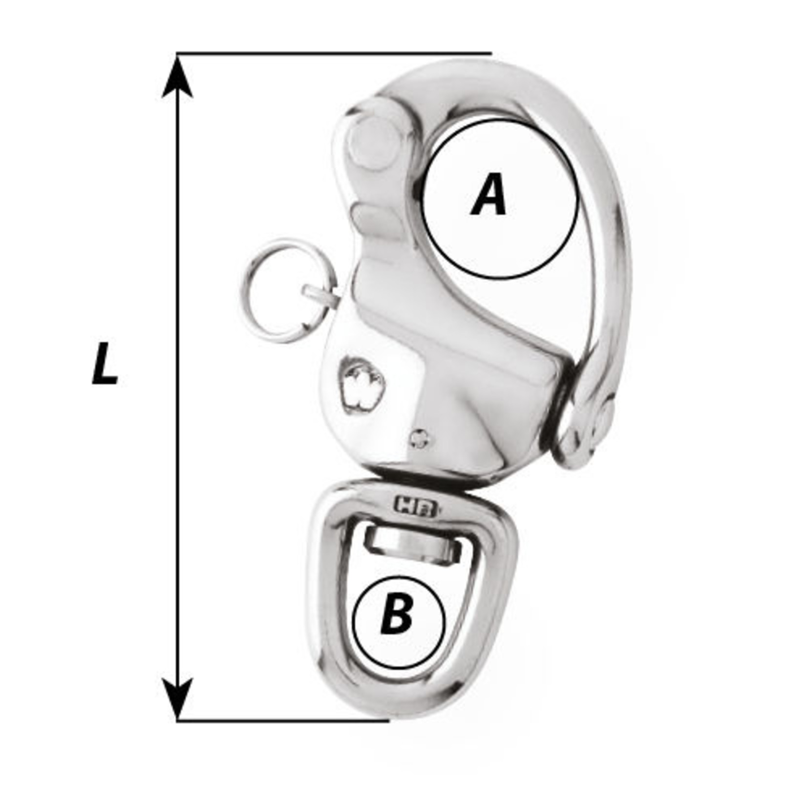 Wichard HR snap shackle - With swivel eye - Length: 90 mm